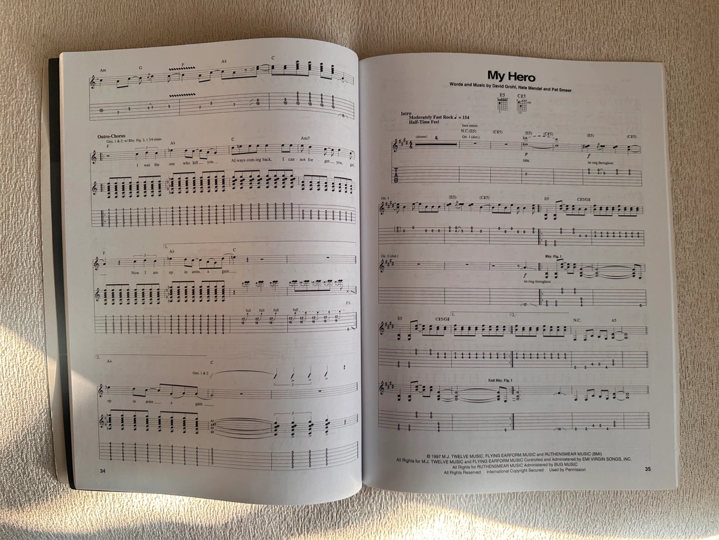 Foo Fighters The Colour and the Shape Guitar Tab Music Book - photo 3