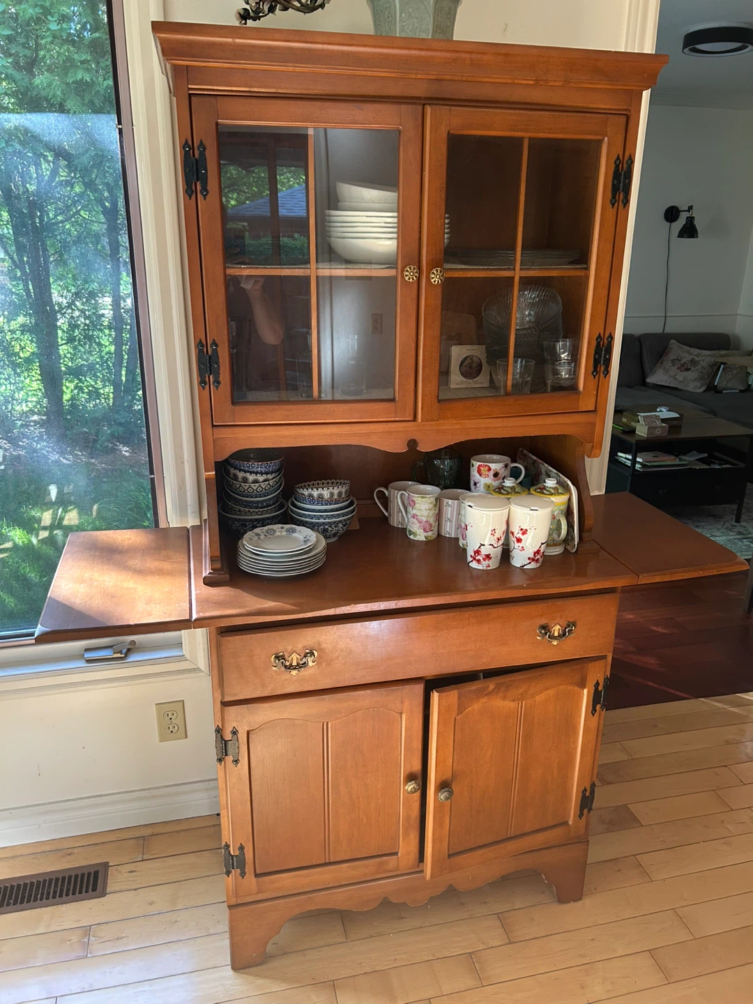 Wooden Hutch with Drop Leaf Sides - photo 2