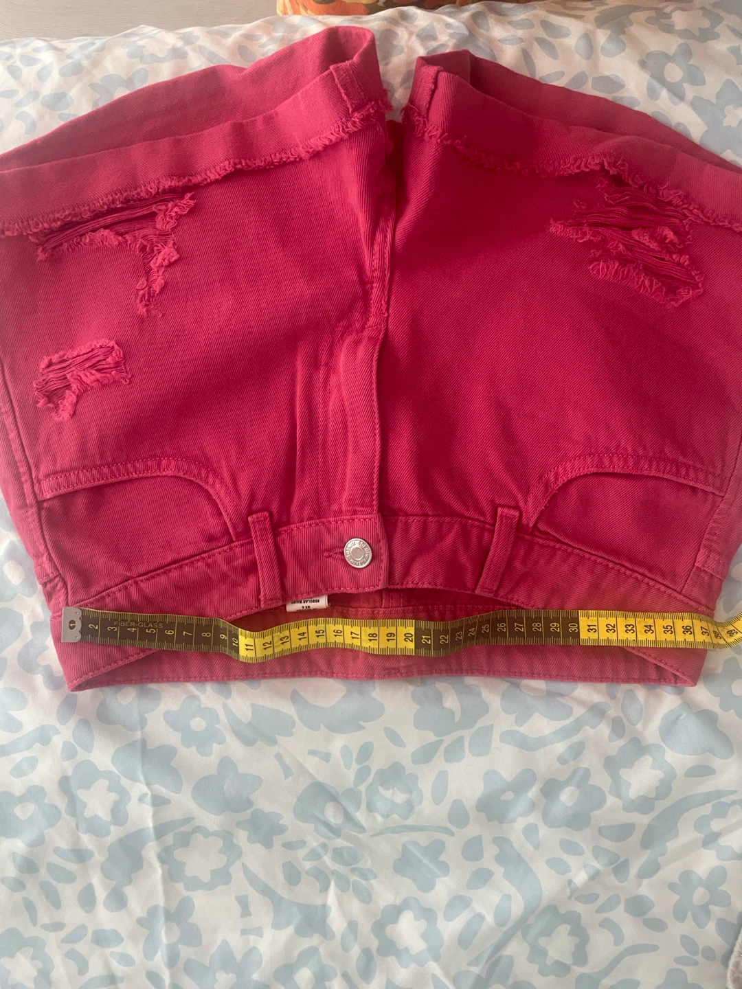 H&M Pink Distressed Denim Shorts