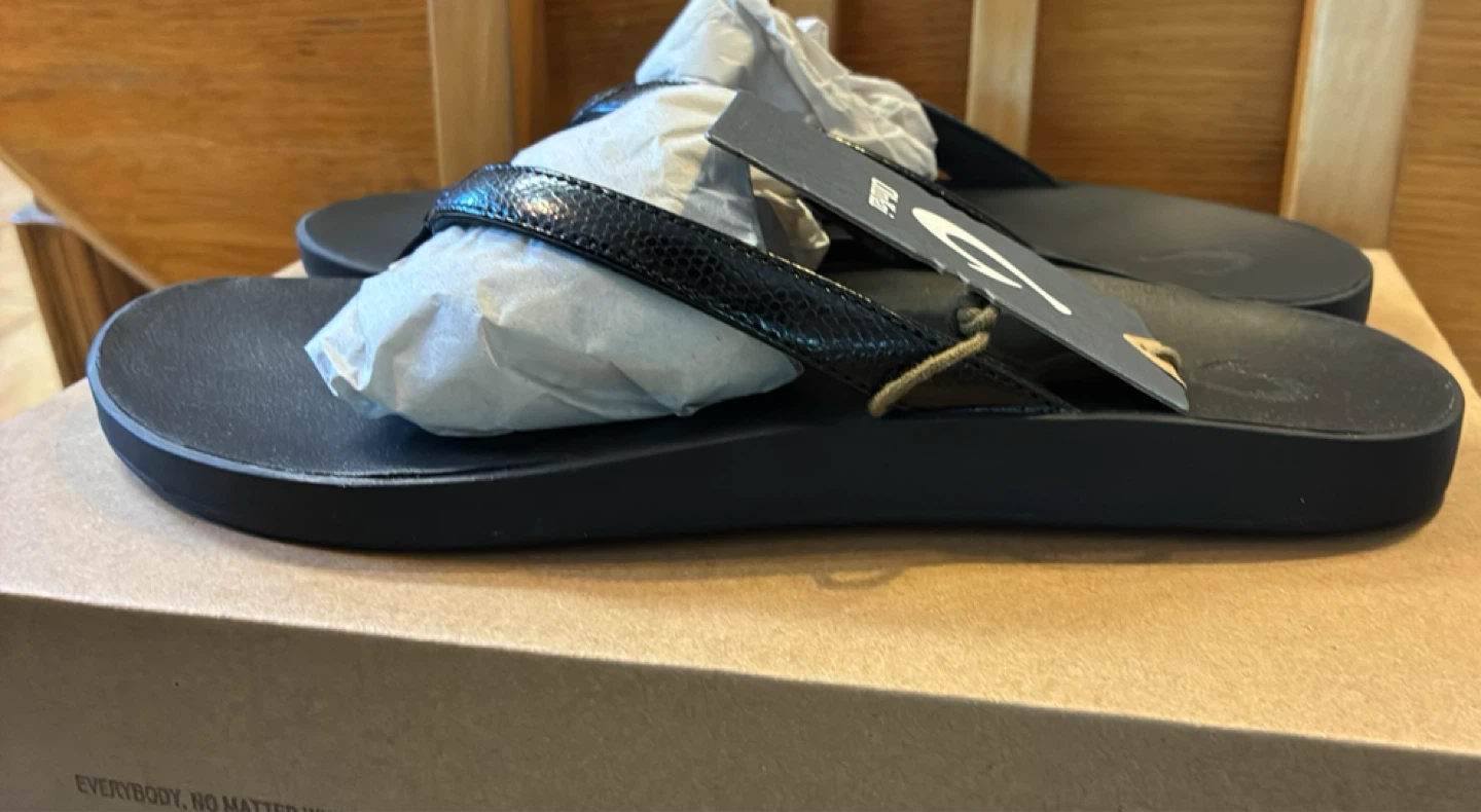 New OluKai Puawe Women's Flip Flops Size 10 Black - photo 3