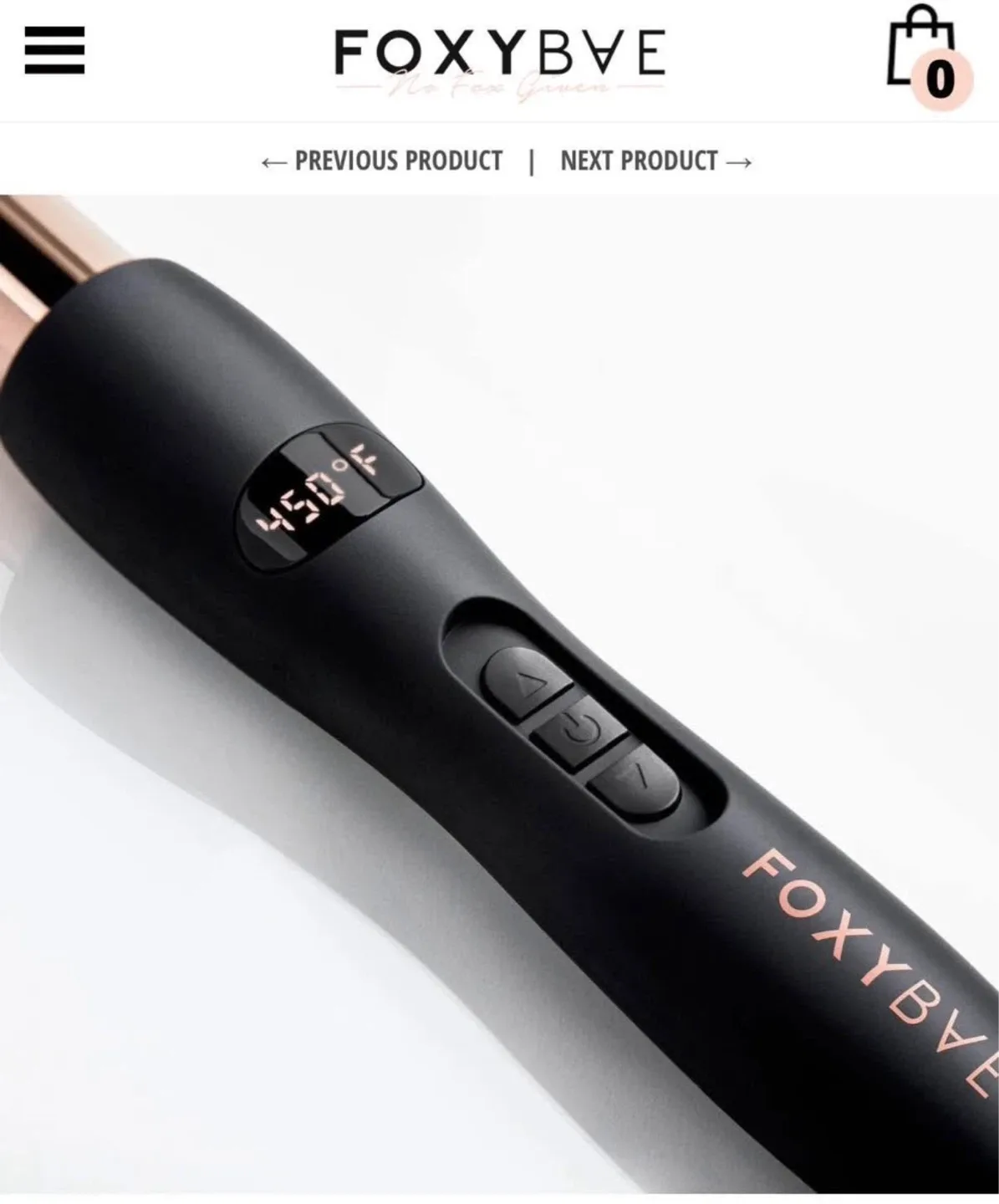 New - FoxyBae Rose Gold Marble 32mm Curling Wand