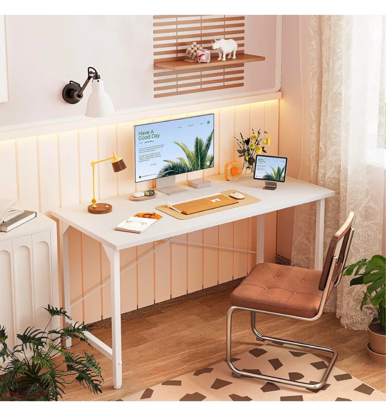 White Modern Desk - photo 2