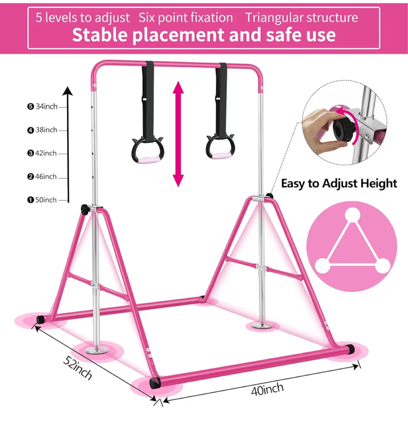 Pink Gymnastics Bar for Kids - photo 2