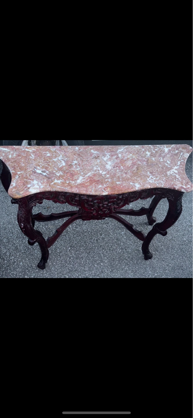 Vintage Marble Top Accent Table - photo 3