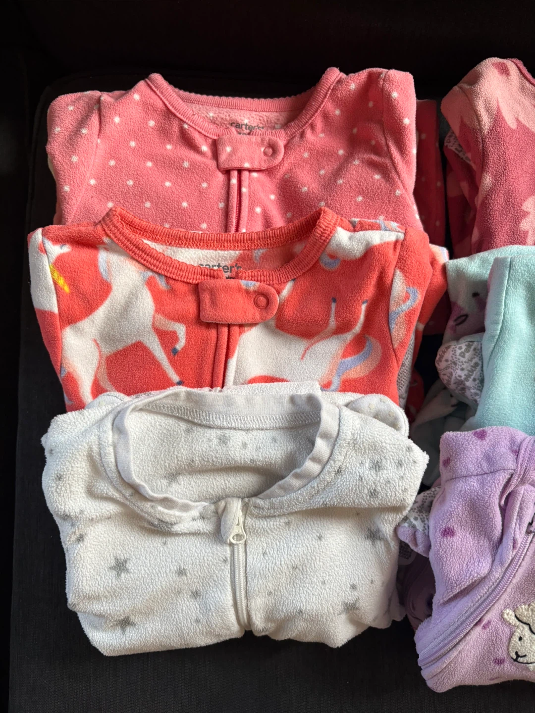 Baby Girl Fleece Sleepers - 6 Pack 18 months - photo 2