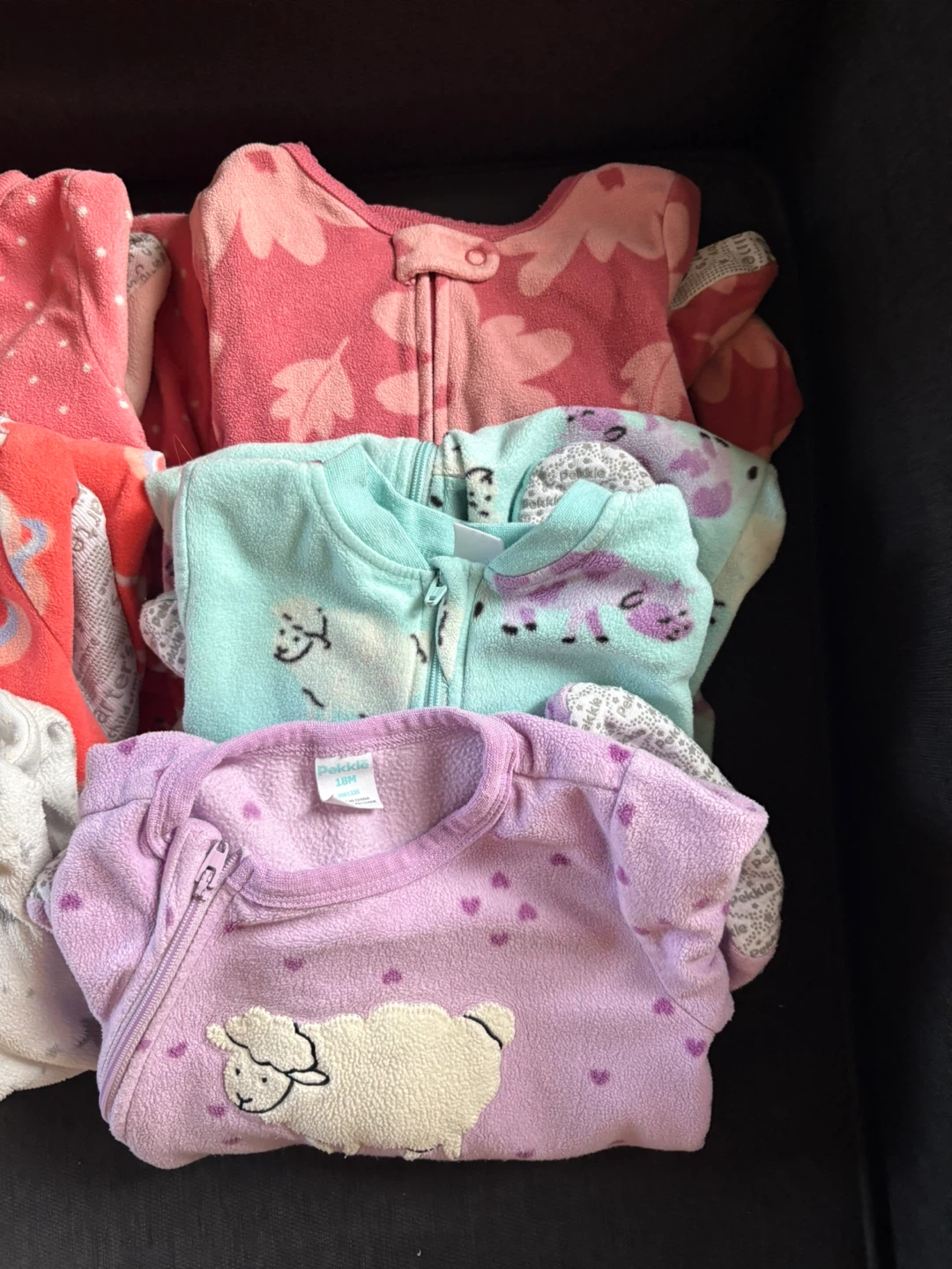 Baby Girl Fleece Sleepers - 6 Pack 18 months - photo 3