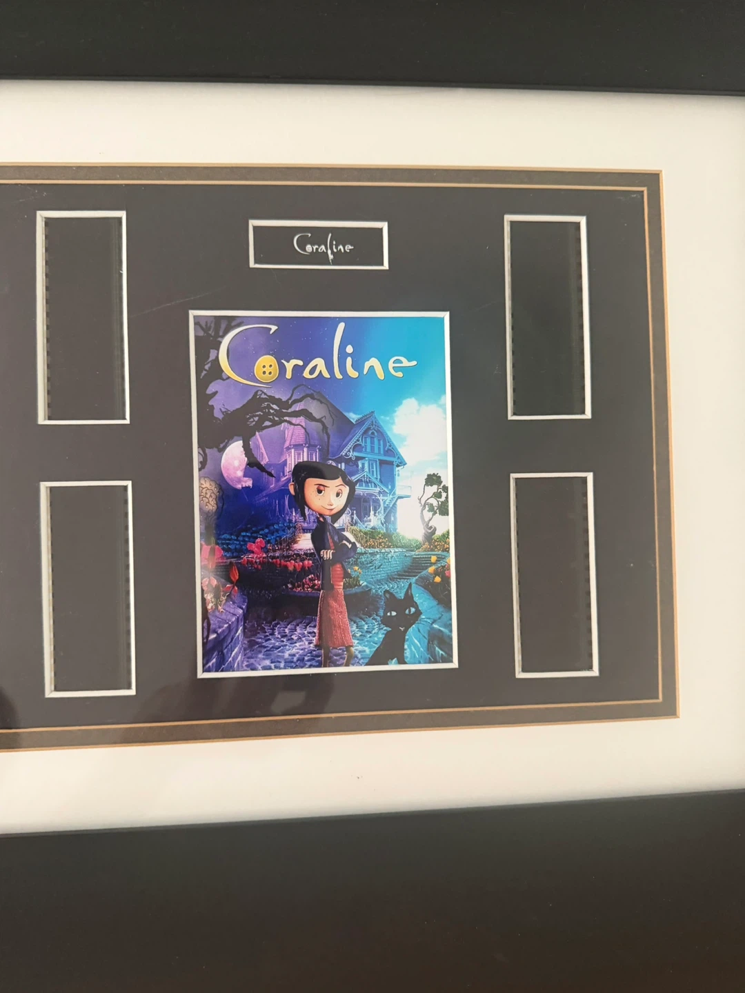 Framed Coraline Movie Poster with Film Cells - photo 2