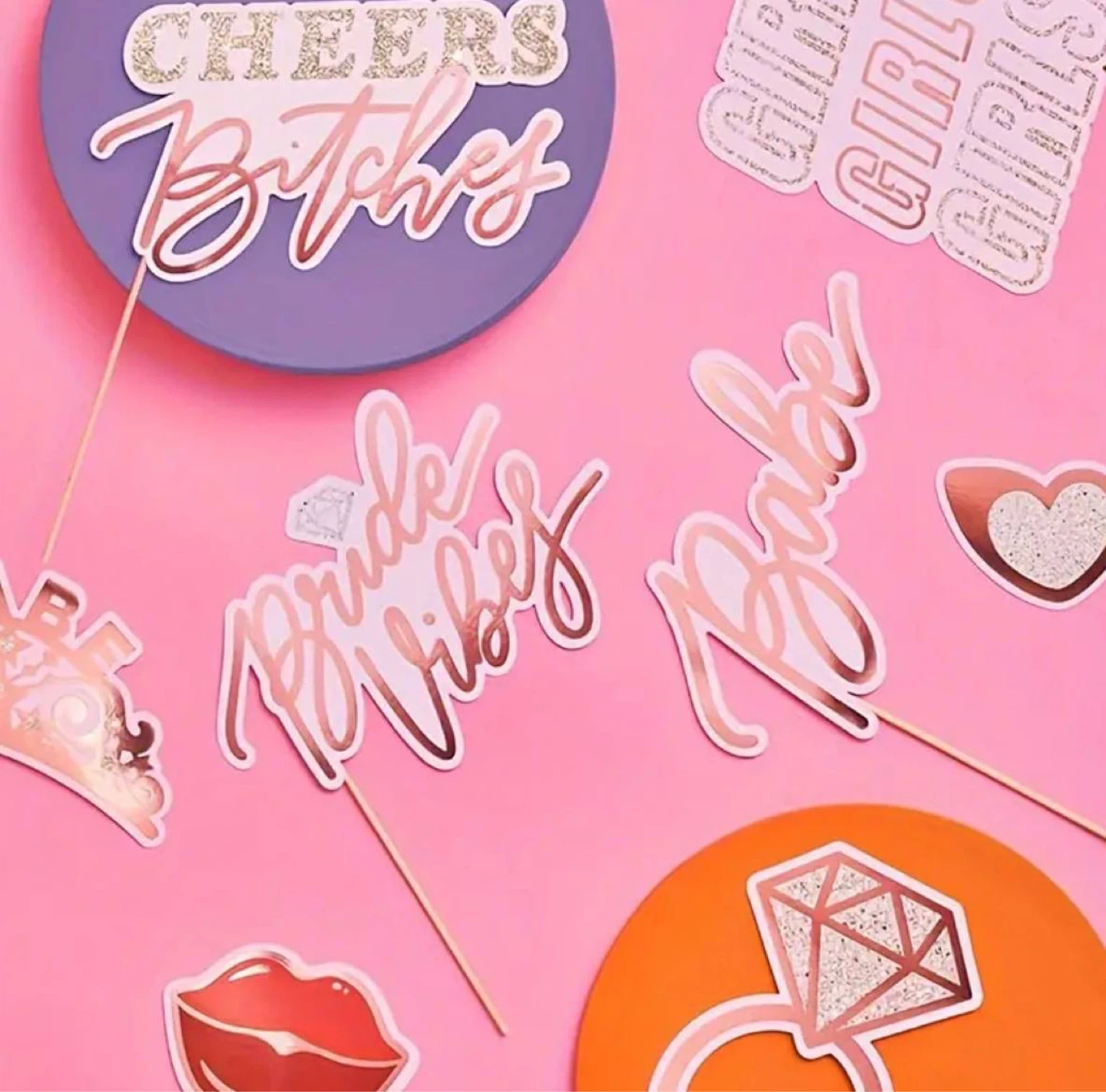 24 Piece Bachelorette Party Photo Booth Props