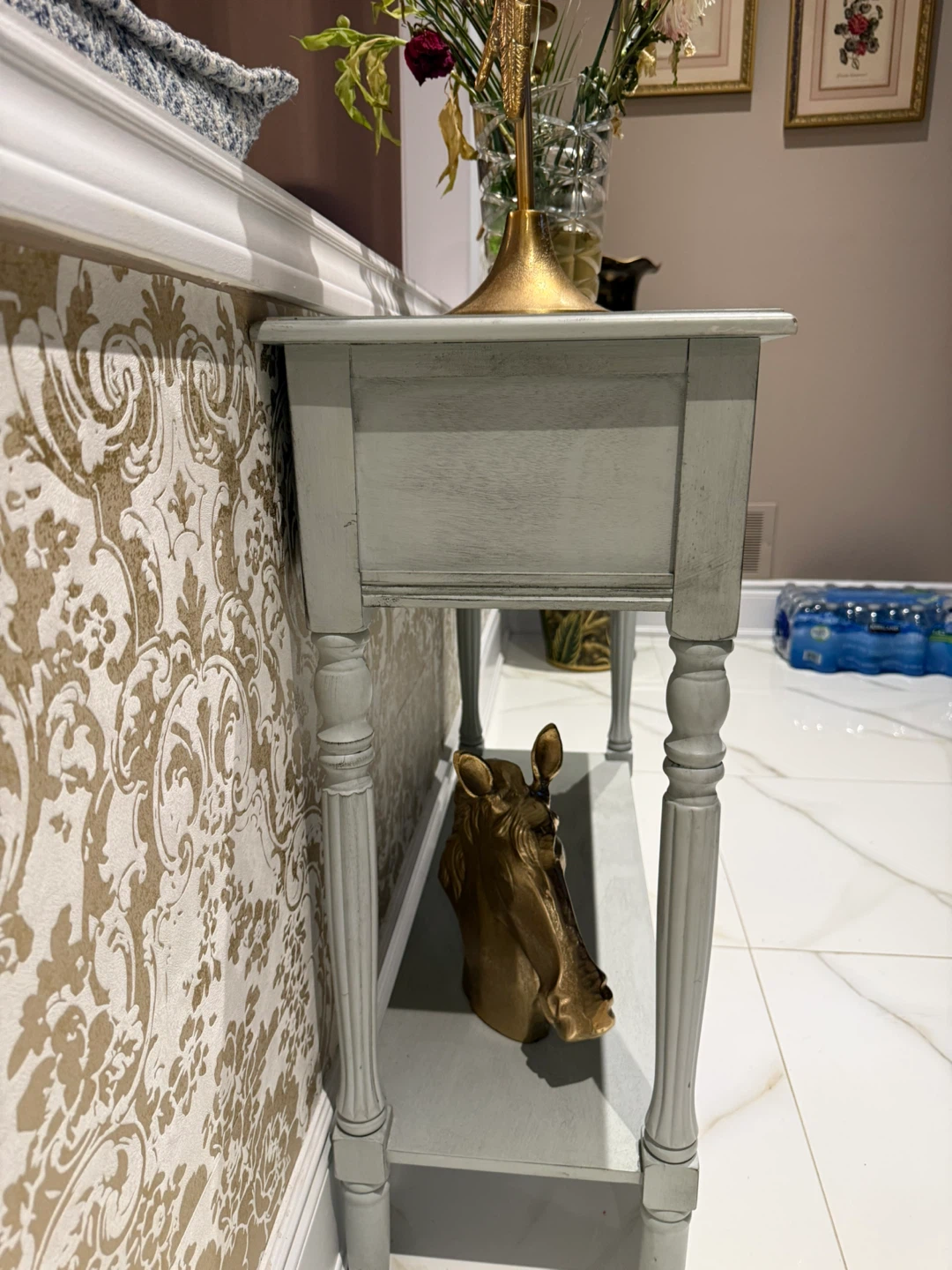 Grey Console Table with Two Drawers - photo 4