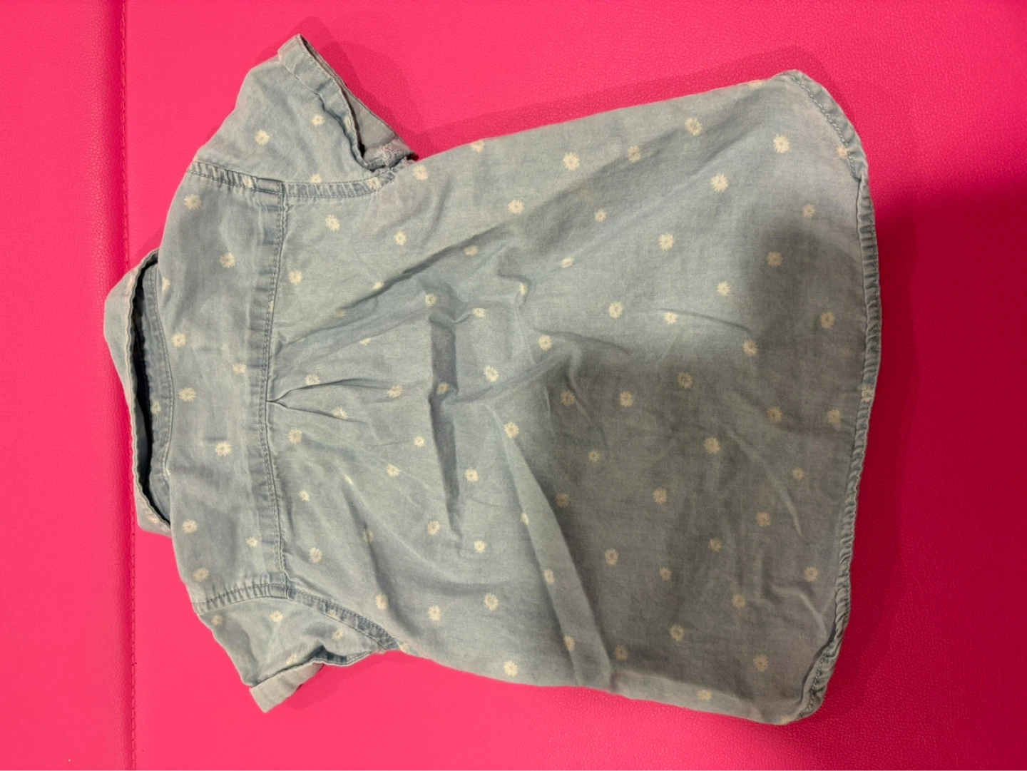 Zara Baby Girl Chambray Button-Up Shirt Daisy Print - photo 3