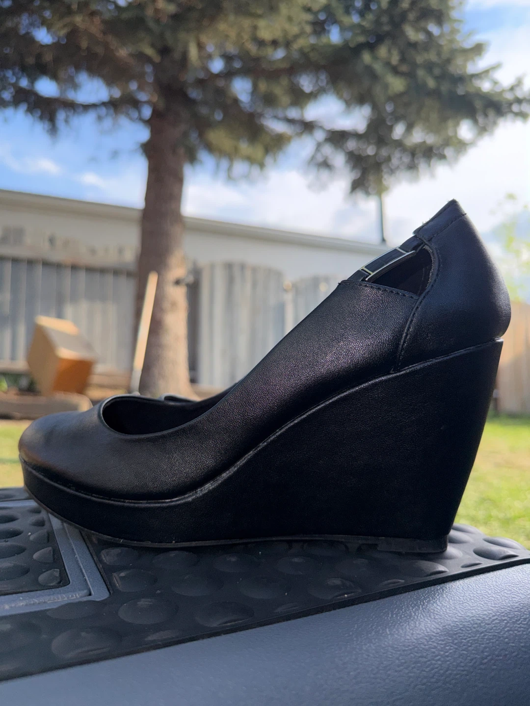 Call It Spring Black Wedge Heels