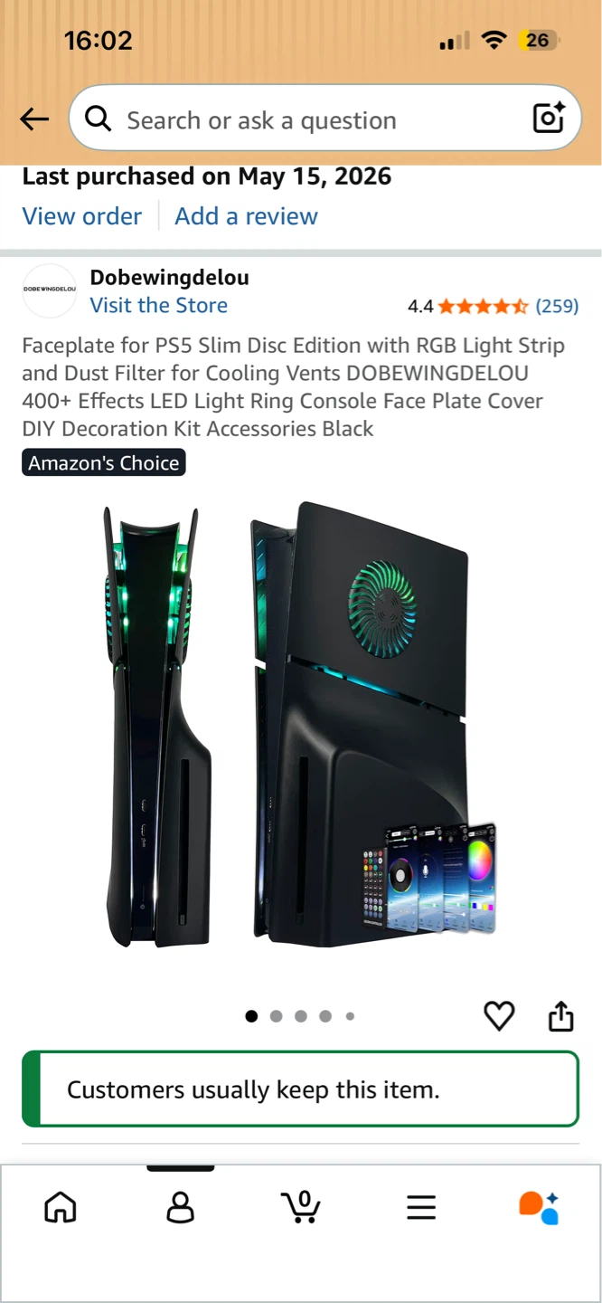 Faceplate for PS5 Slim with RGB Light and Dust Filter - photo 3