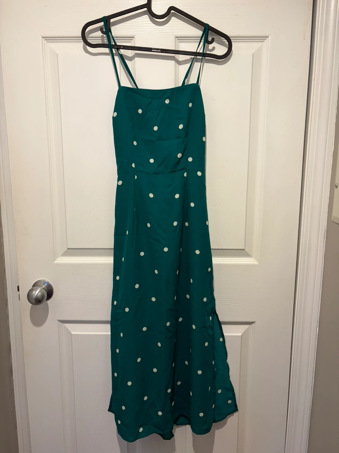 Teal Polka Dot Midi Dress