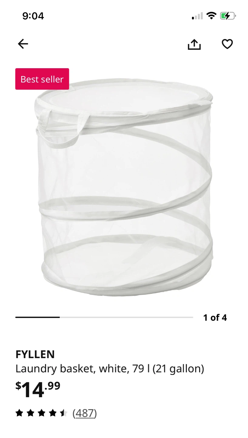 FYLLEN Laundry Basket - White, 79 L