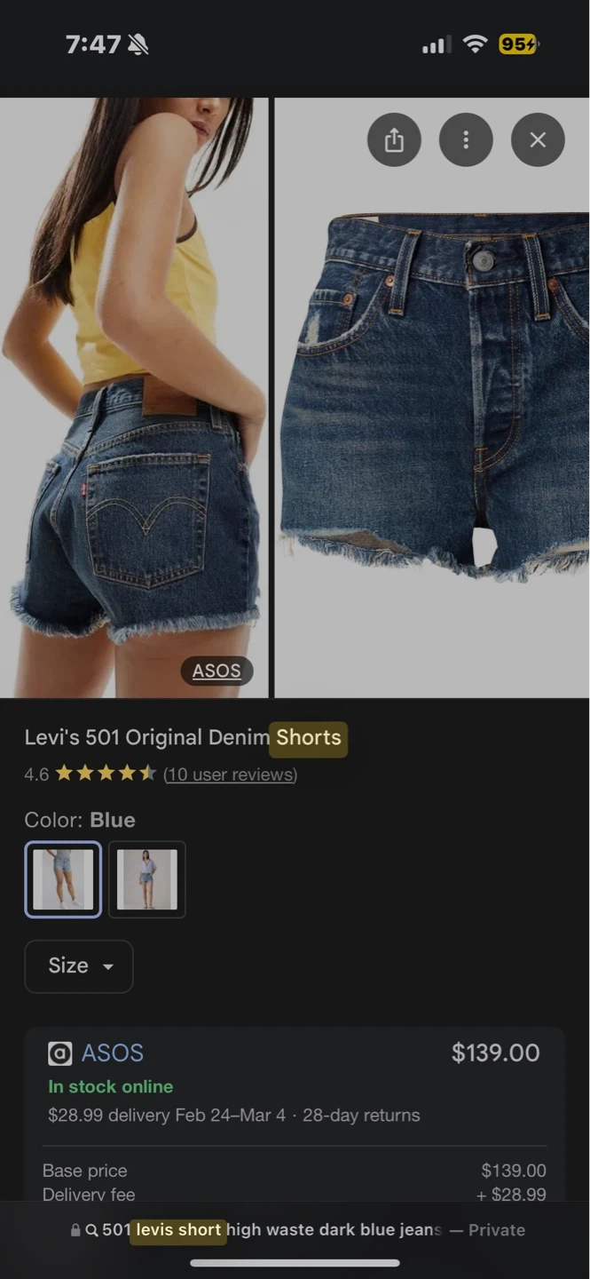 Levi's 501 Original Denim Shorts size small - photo 3