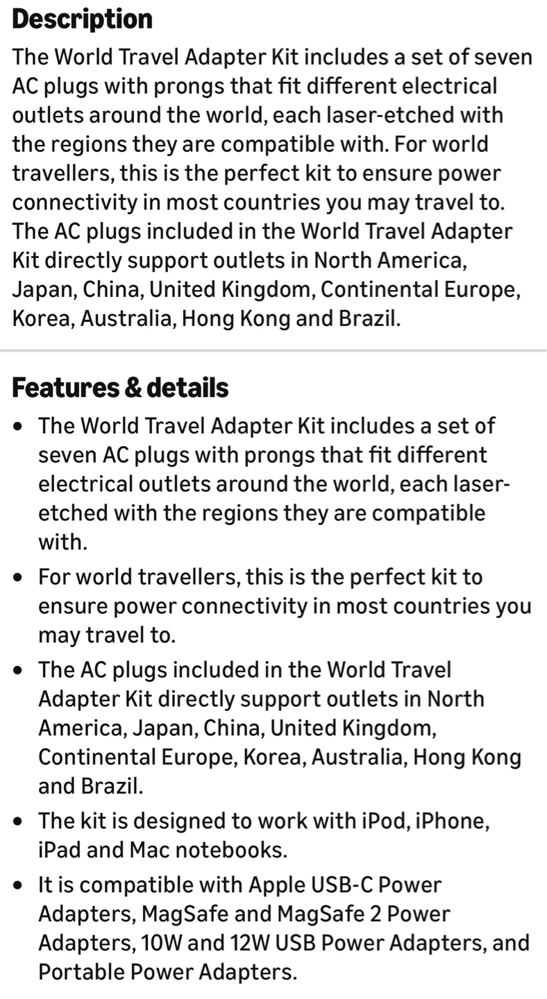 Apple World Travel Adapter Kit – Brand New & Discontinued - photo 3