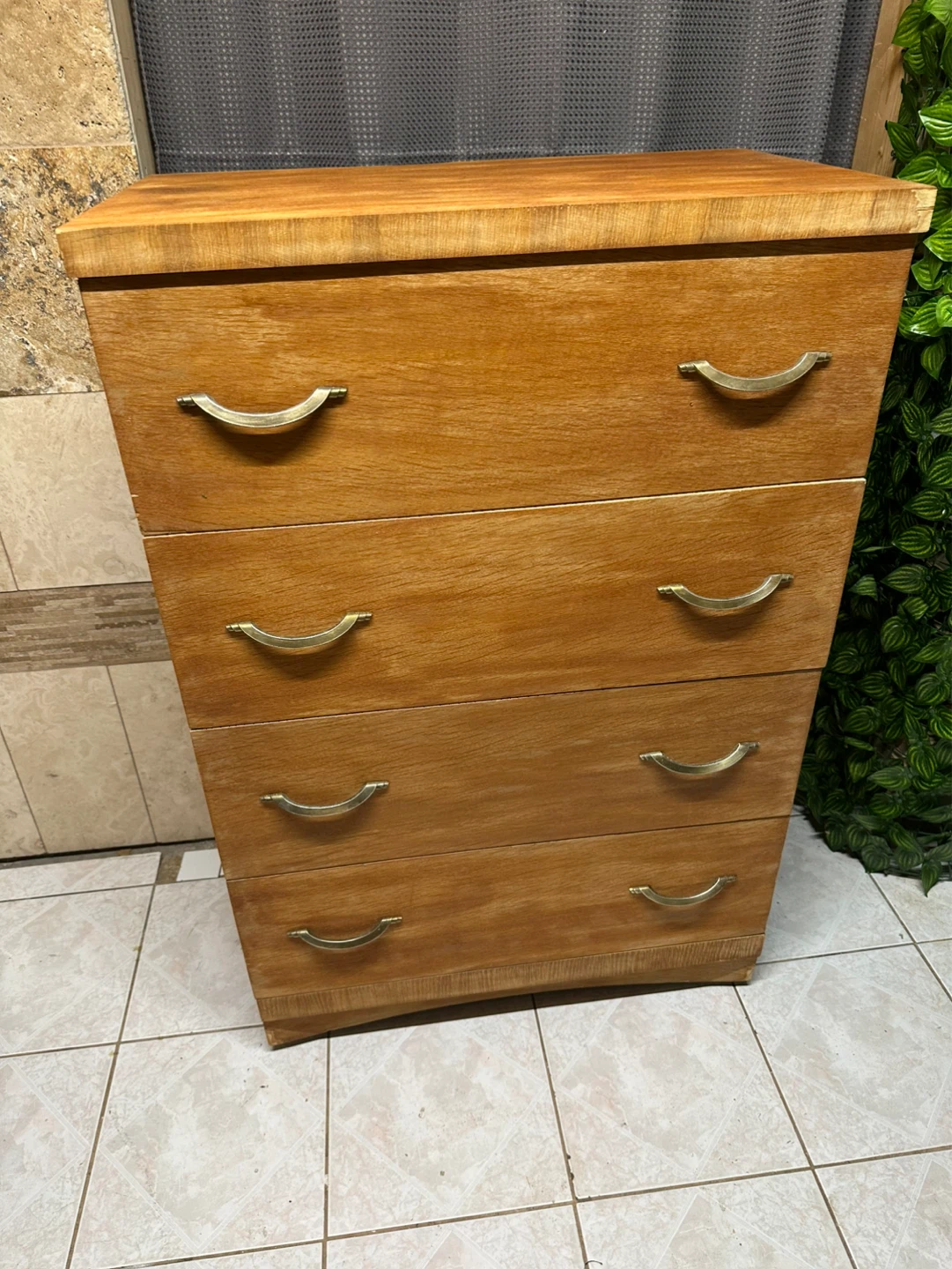 Vintage 4-Drawers Real Natural Wood Dresser – Made in Canada