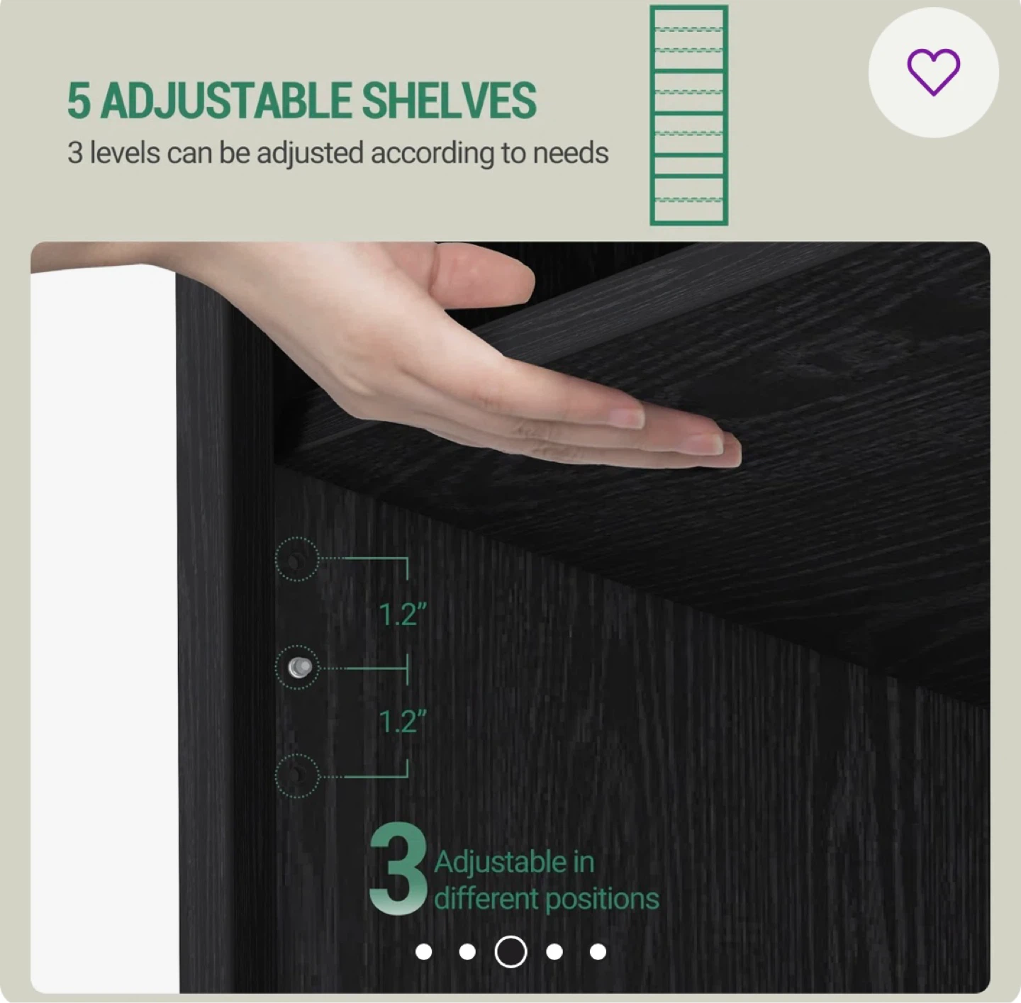New Tall Black Bookcase / Storage Shelf - photo 3
