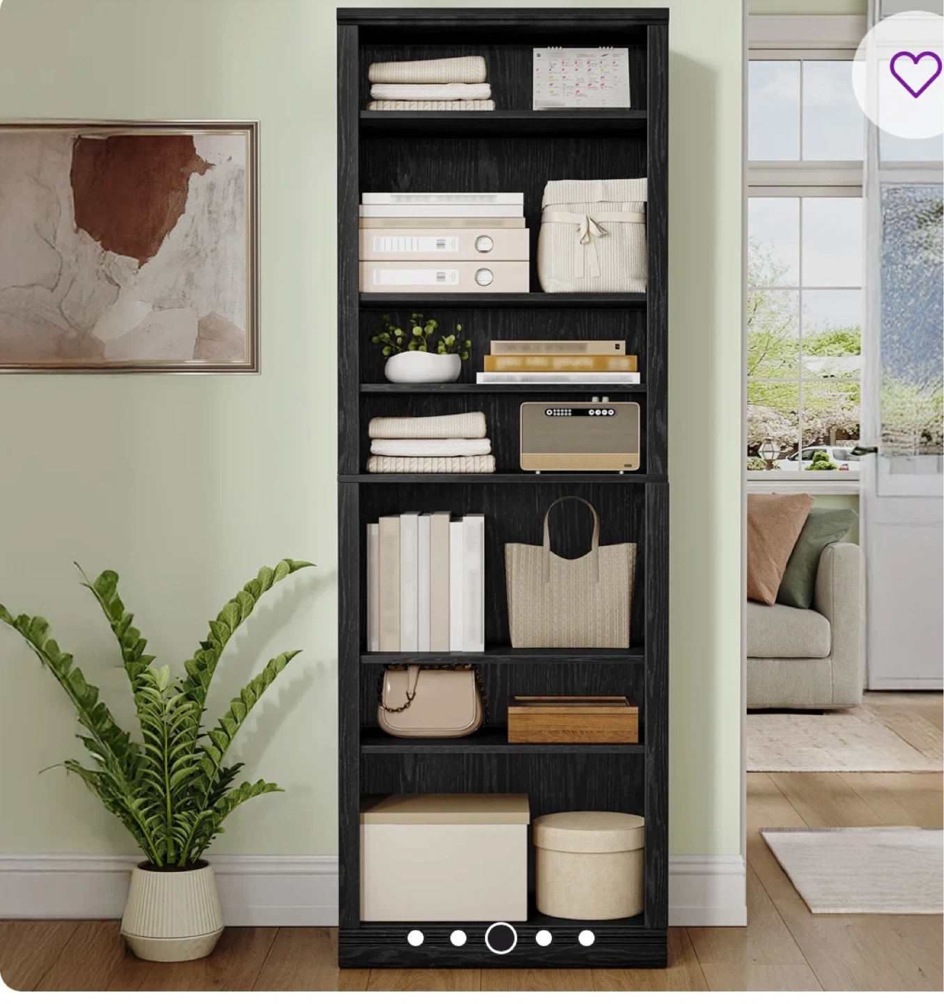 New Tall Black Bookcase / Storage Shelf - photo 5