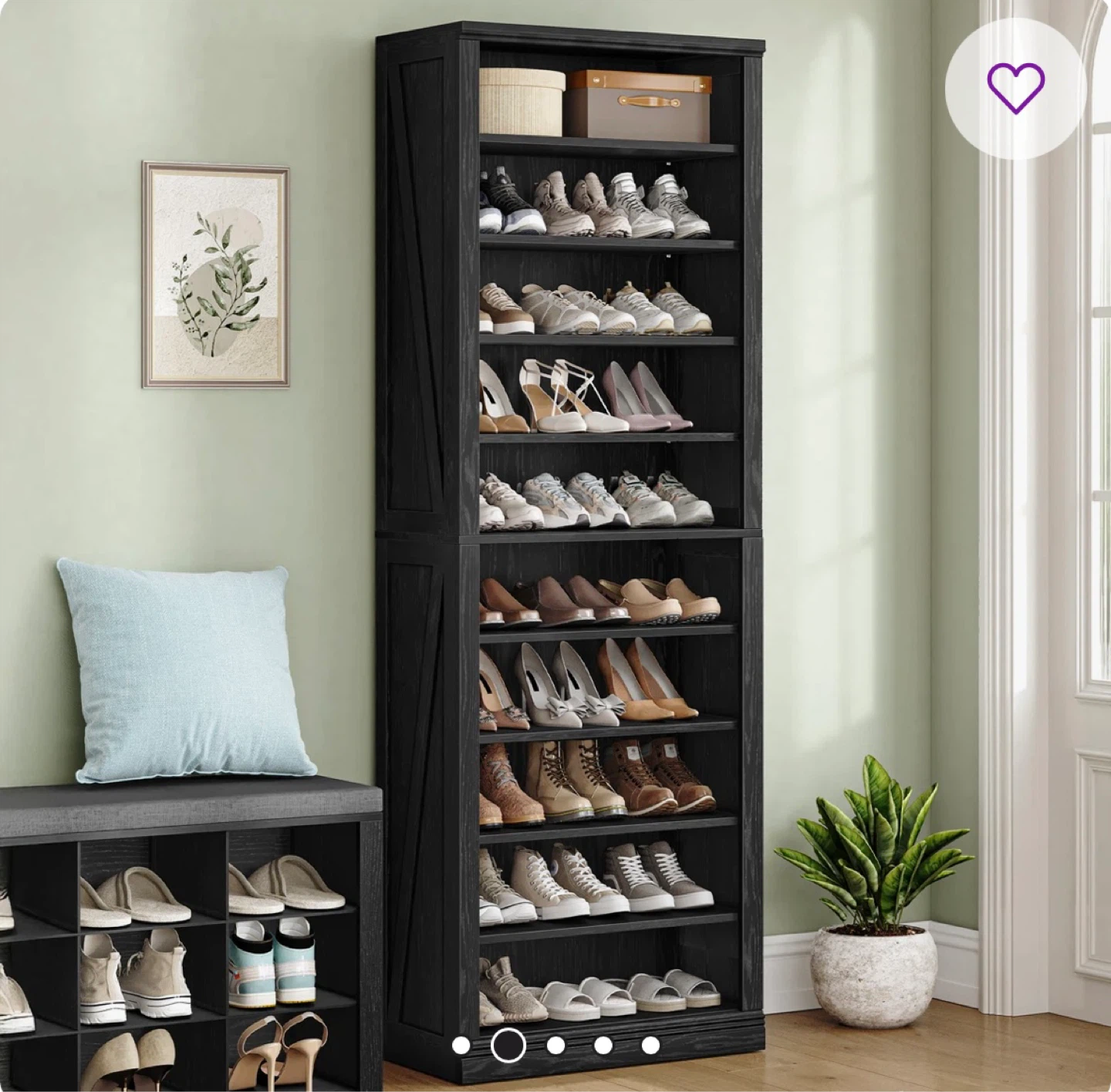 New Tall Black Bookcase / Storage Shelf - photo 2