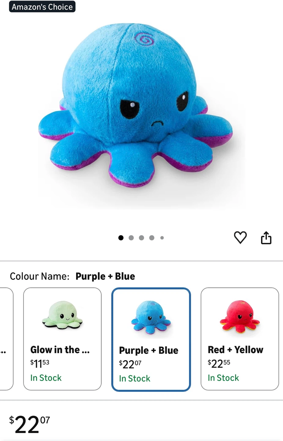 Reversible Octopus Plush Toy - photo 4