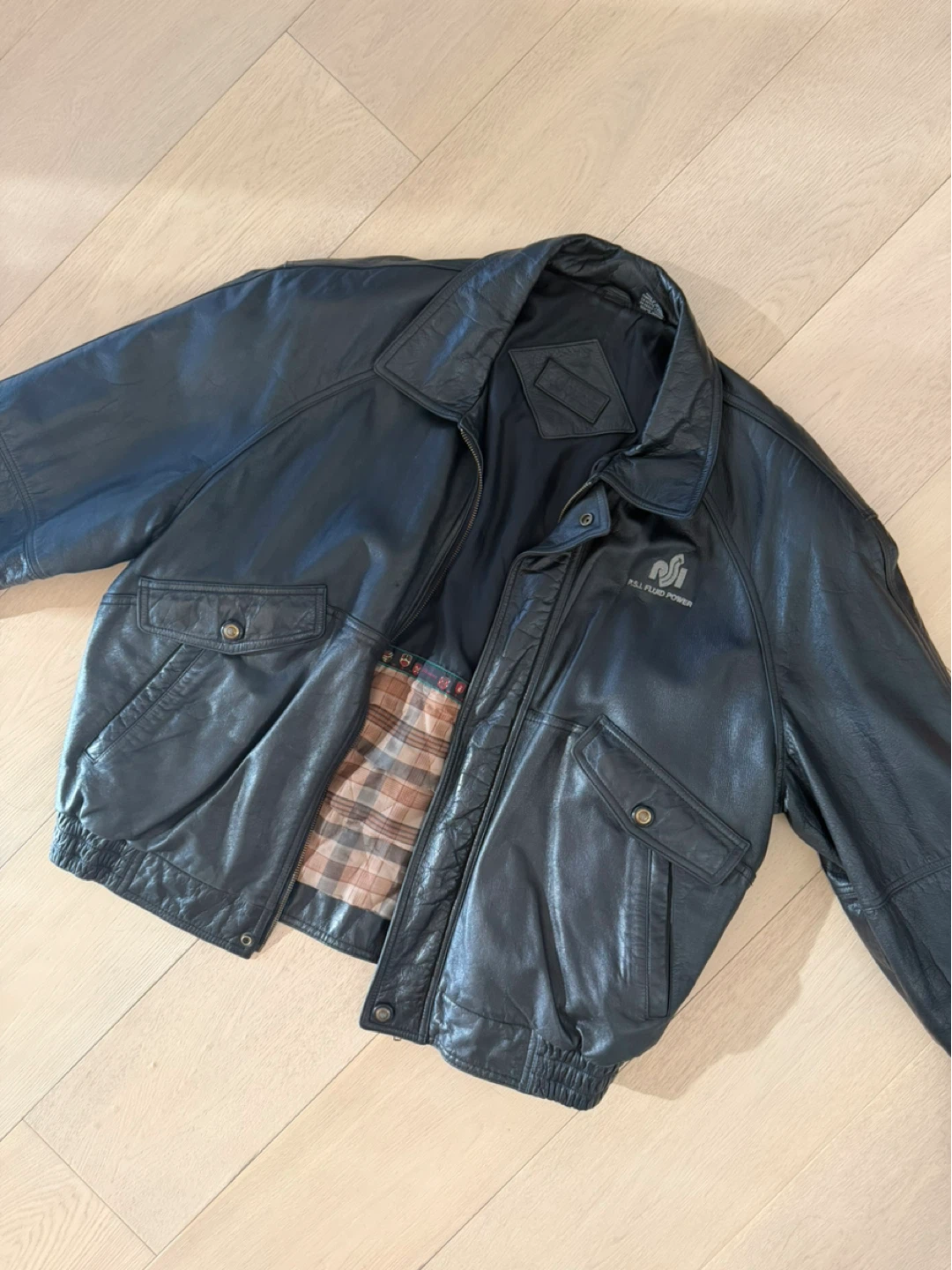 Genuine Leather Bomber Jacket XL/TG