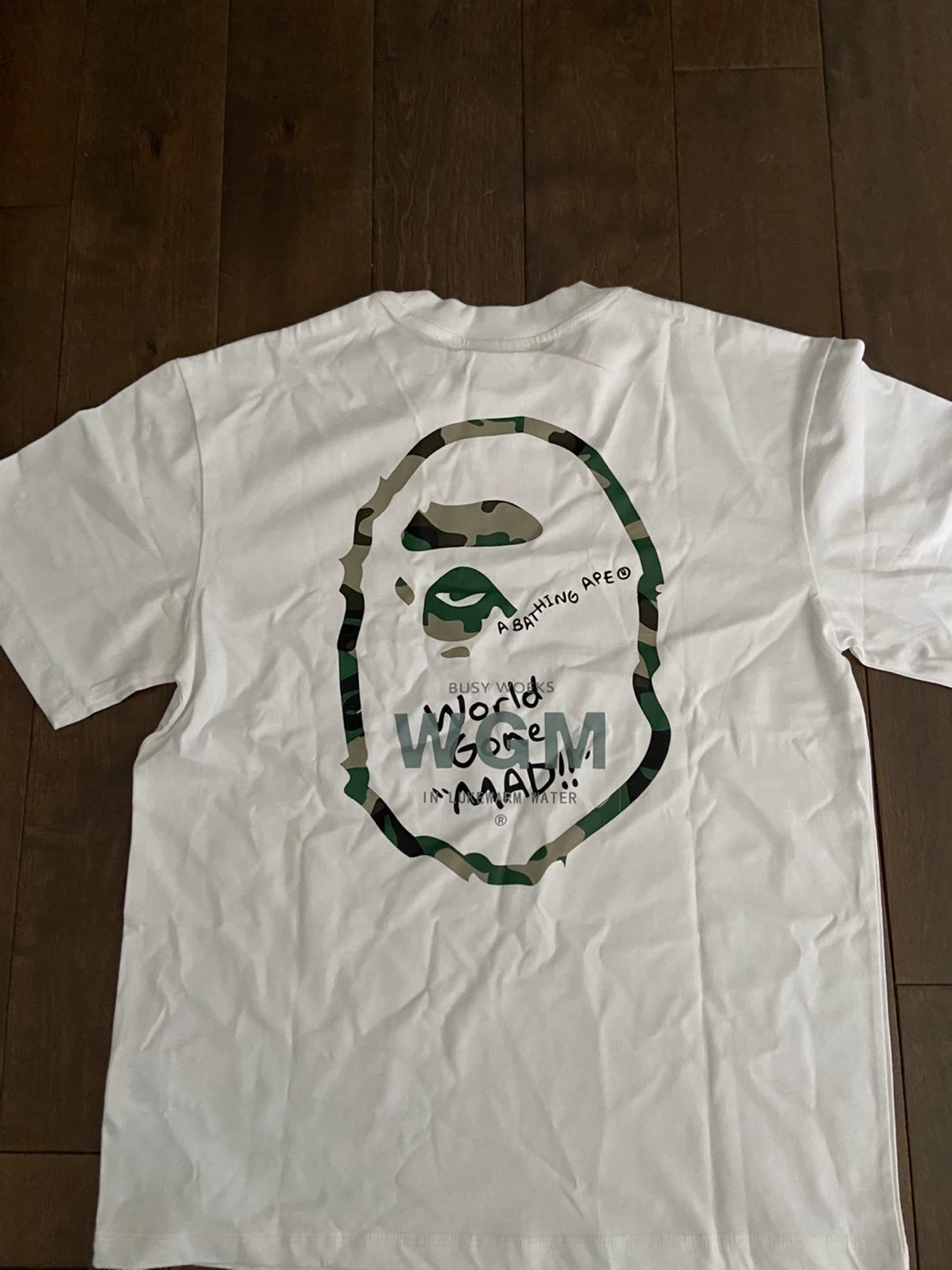 A Bathing Ape BAPE "World Gone Mad" T-Shirt - White, Size M - photo 2