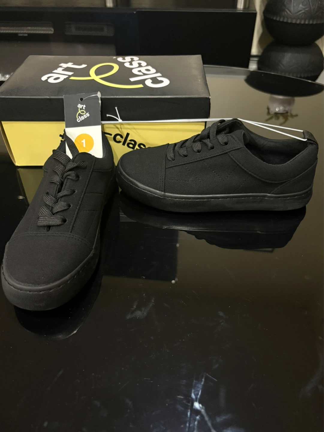 Art Class Black Canvas Sneakers - Size 1 - photo 2