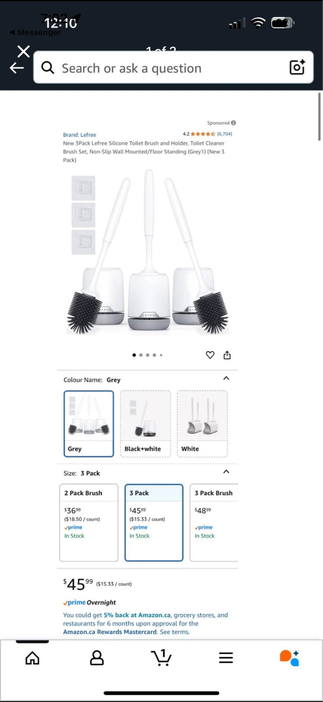 LeFree Silicone Toilet Brush and Holder Set (Grey) - photo 2