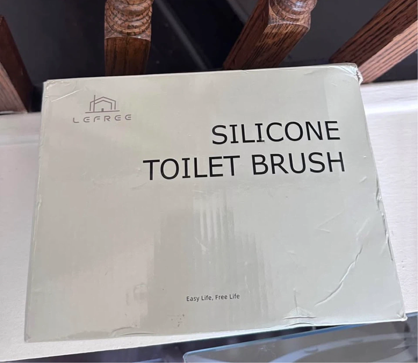 LeFree Silicone Toilet Brush and Holder Set (Grey)