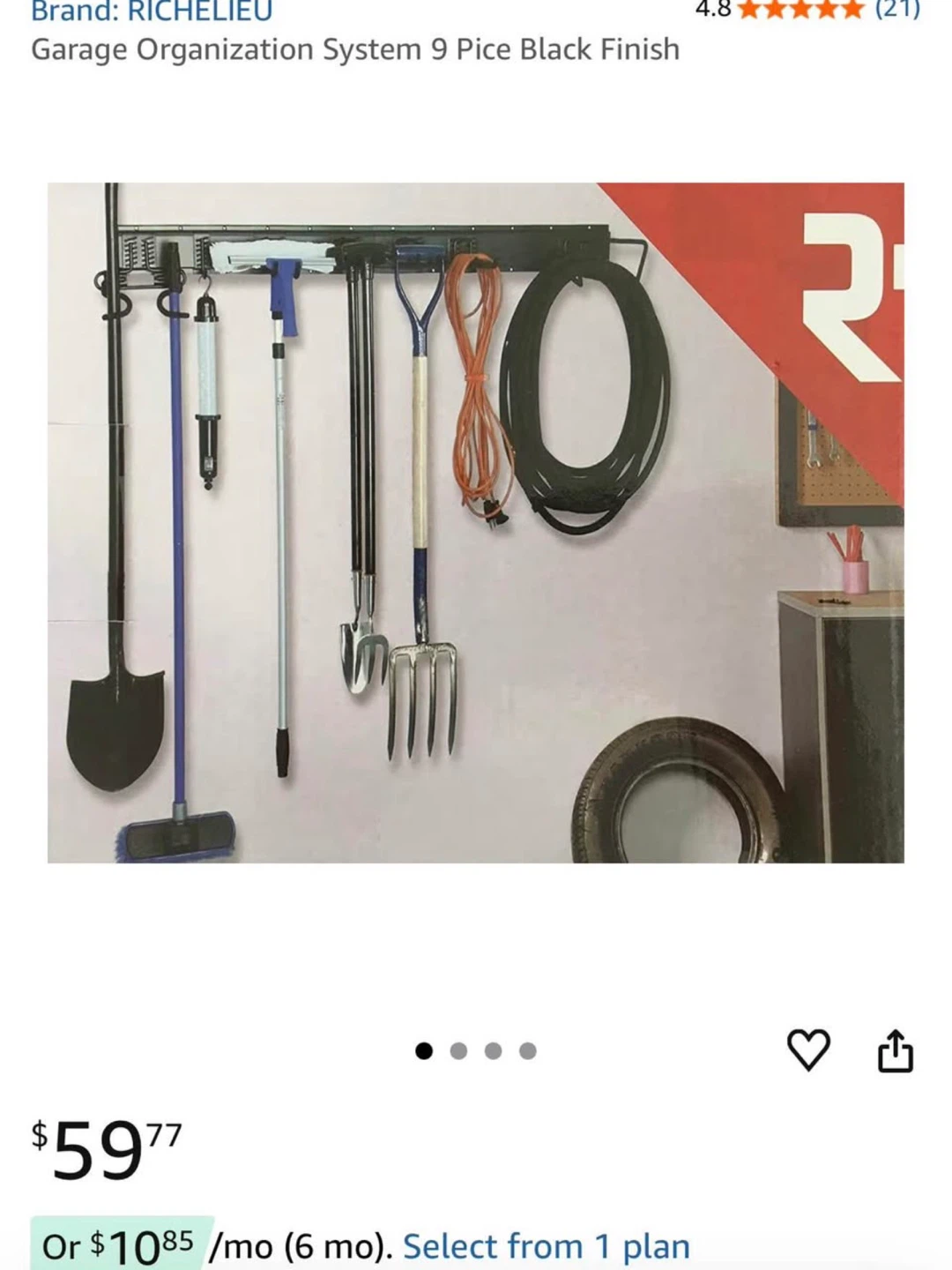 Richelieu Garage Organization System 9 Piece Black Finish