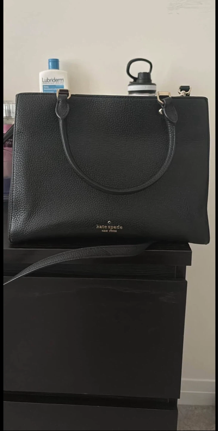 Kate Spade Black Leather Tote Bag