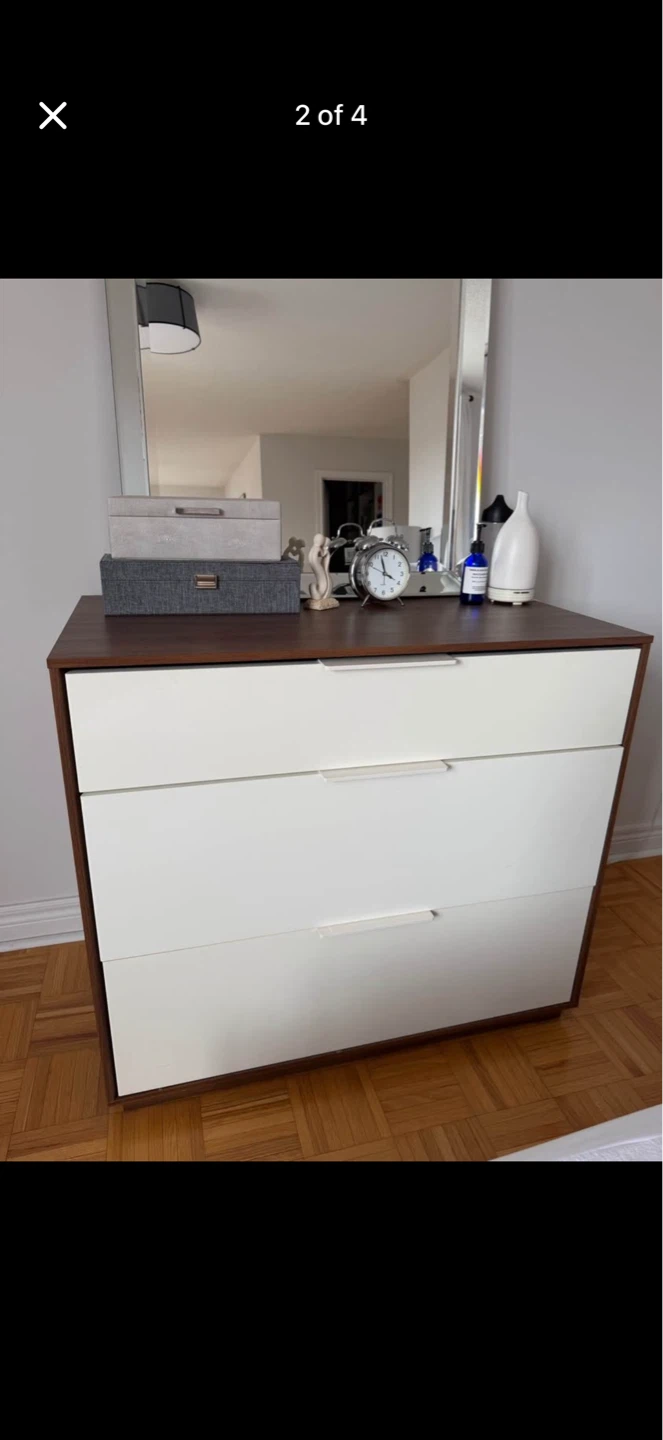 IKEA Nyvoll Bed and Dresser set - photo 5