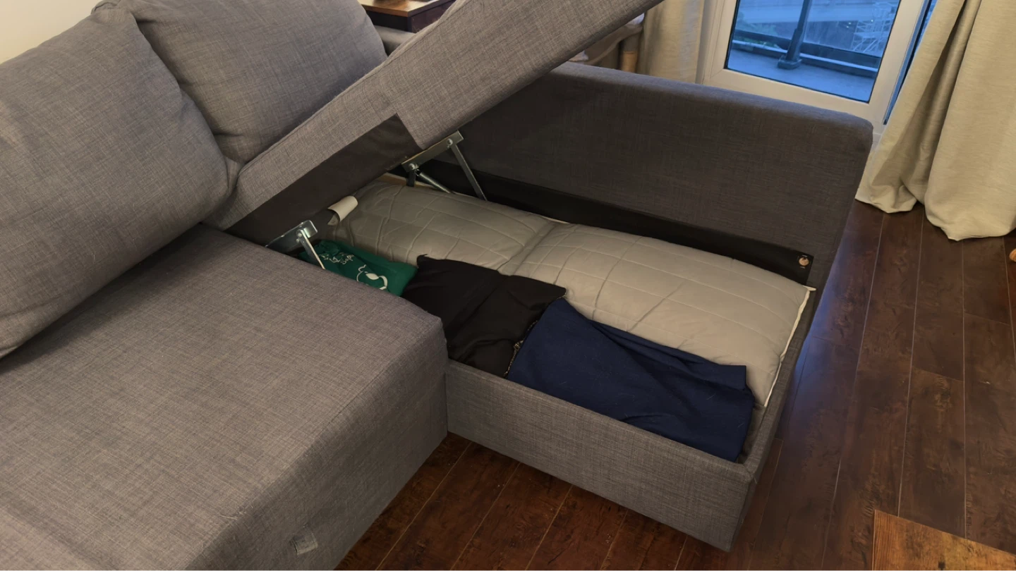 IKEA Grey Sectional Sofa Bed with Storage - photo 5