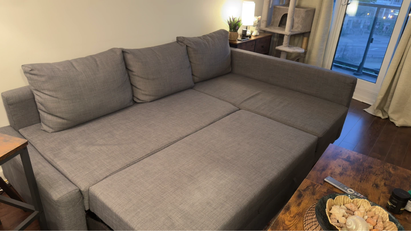 IKEA Grey Sectional Sofa Bed with Storage - photo 3
