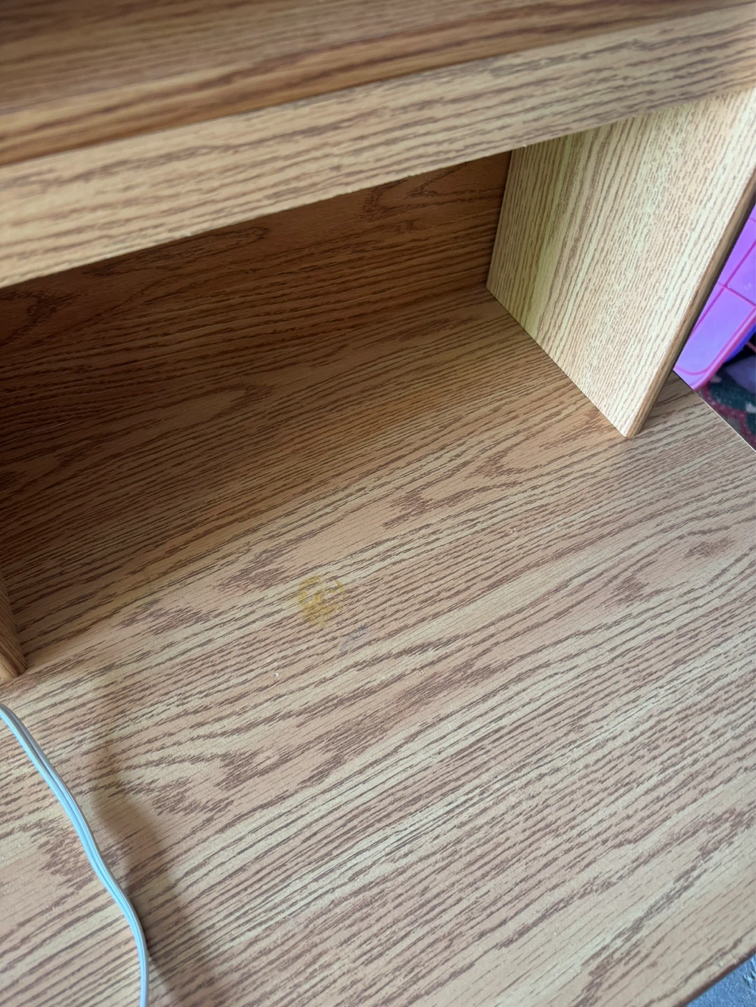 Modern Oak finish computer desk with hutch and light - photo 2