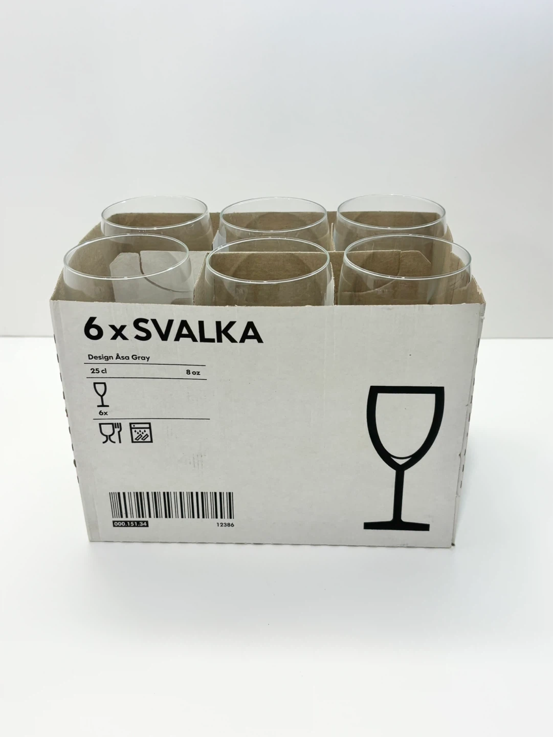 IKEA SVALKA 6 Wine Glasses - Clear