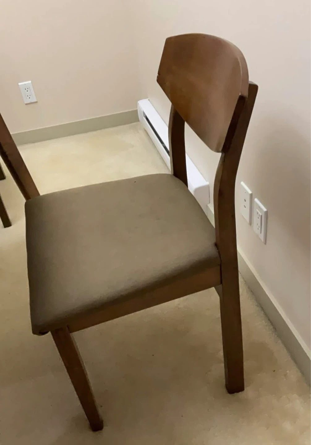 2 Mismatched Wooden Dining Chair with Upholstered Seat