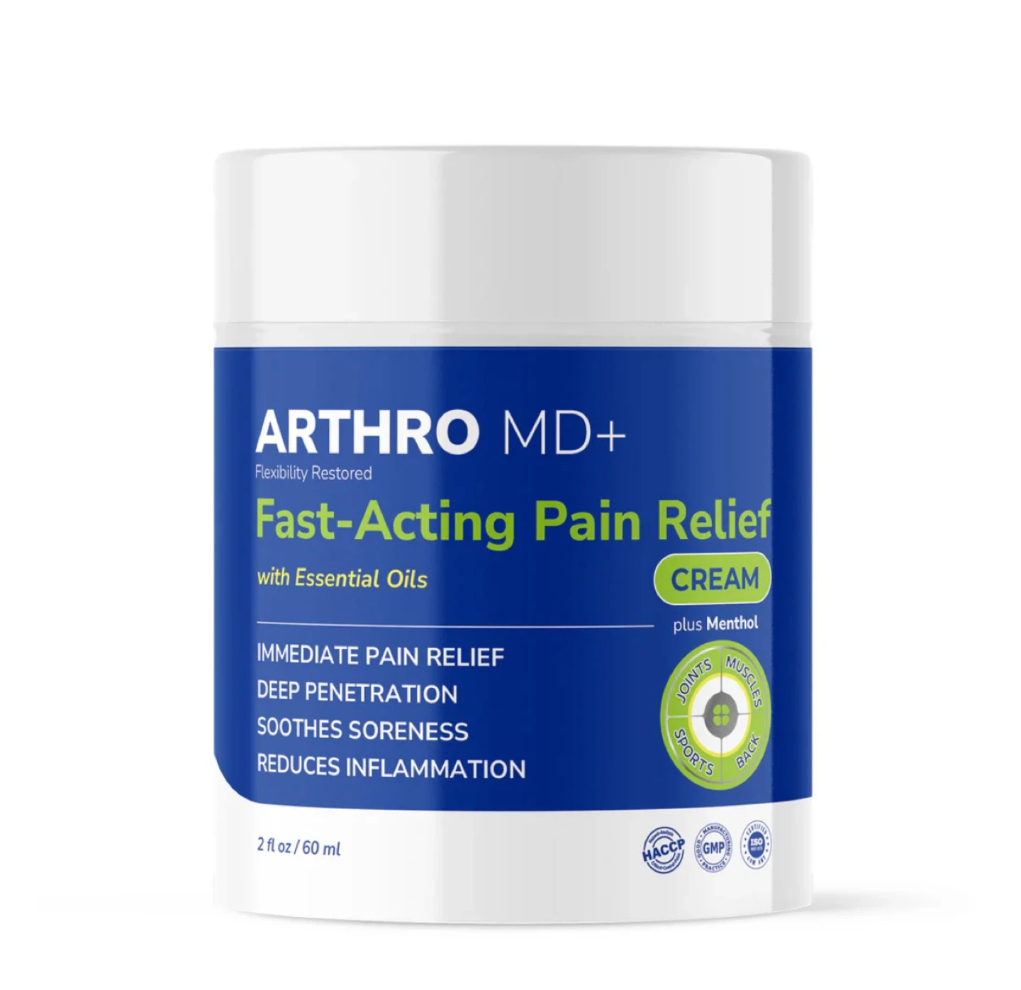 Fast-Acting Pain Relief Cream with Essential Oils - 60 ml