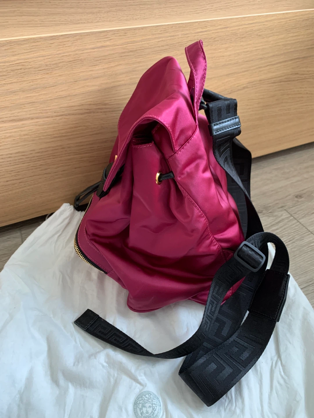 Versace La Medusa Nylon Backpack in Fuchsia Pink - photo 4