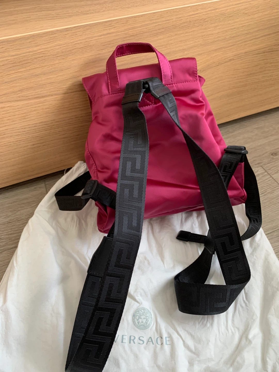 Versace La Medusa Nylon Backpack in Fuchsia Pink - photo 3