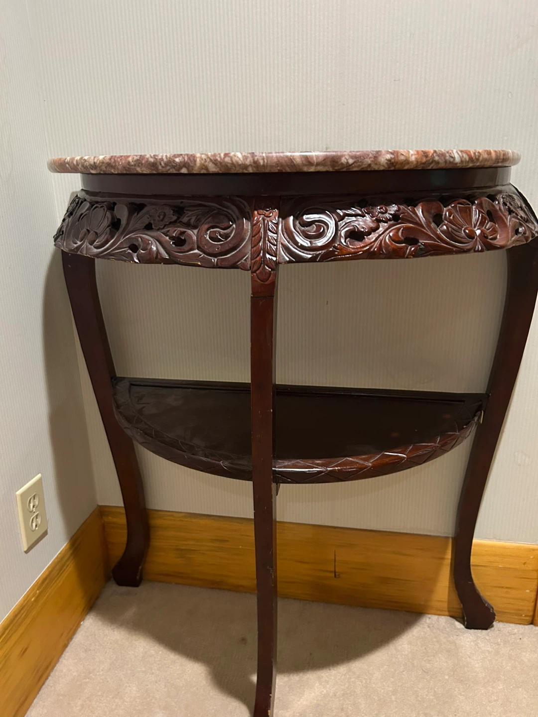Ornate Console Table with Marble Top and Mirror - photo 3