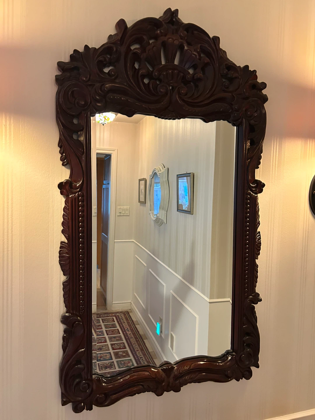 Ornate Console Table with Marble Top and Mirror - photo 2