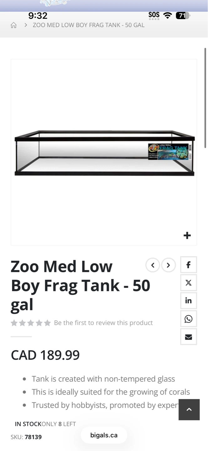 Zoo Med Low Boy Frag Tank - 50 gal - photo 2