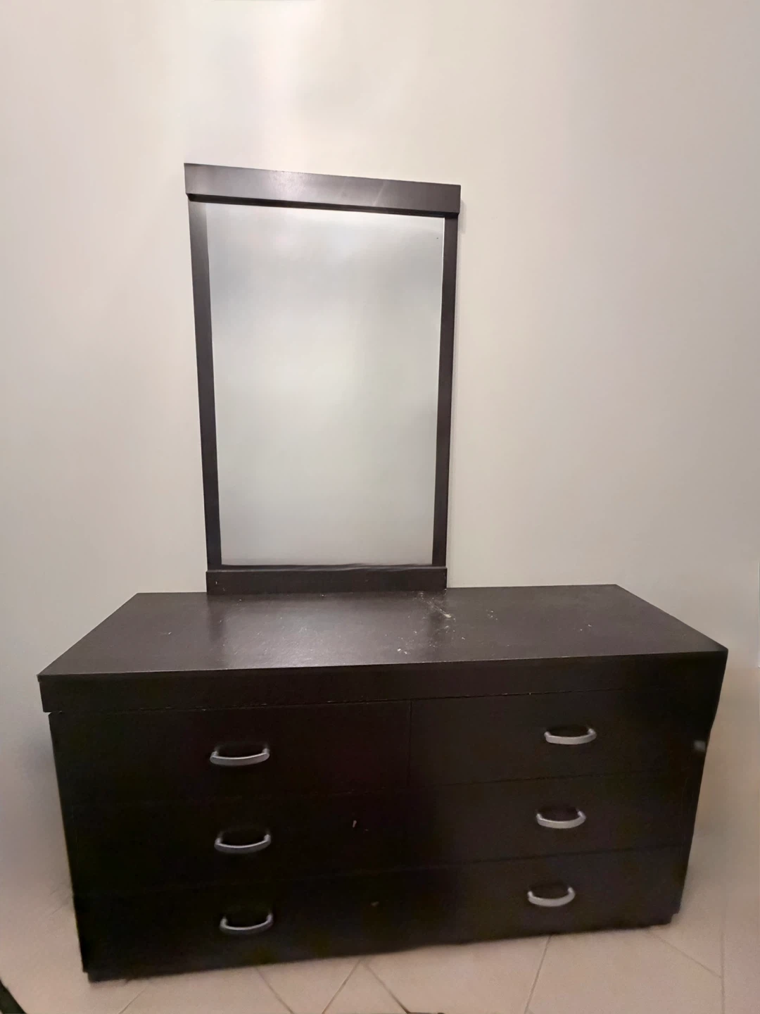 Dark Brown Dresser With Mirror
