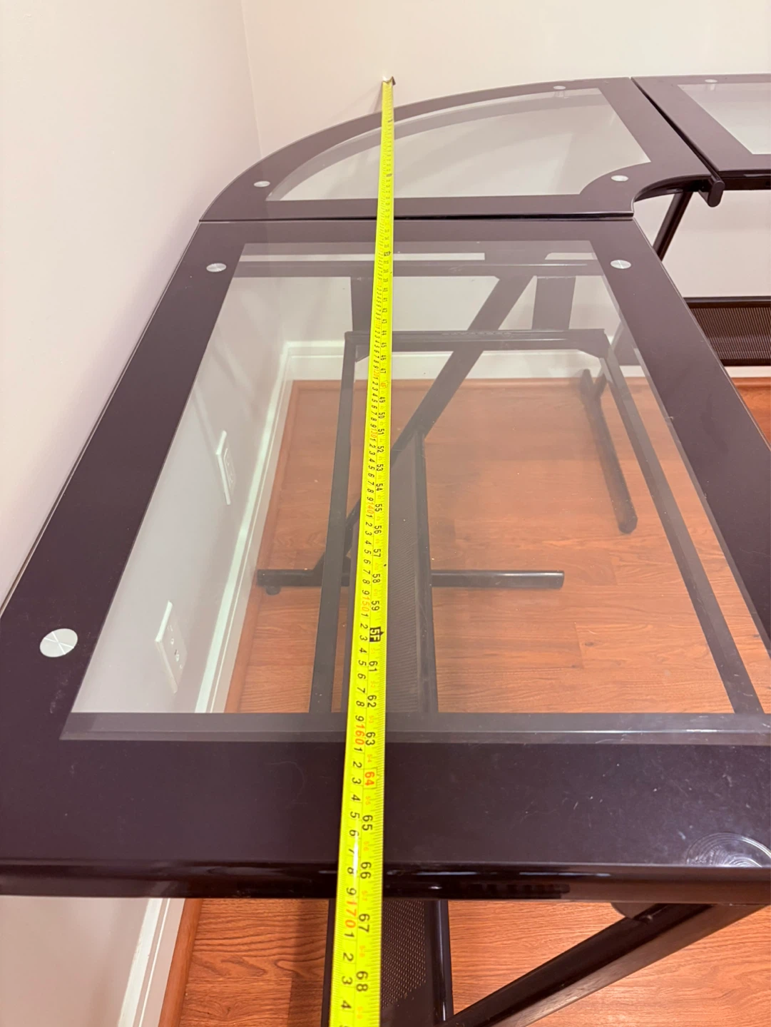 Corner Glass Desk with Metal Frame - photo 3