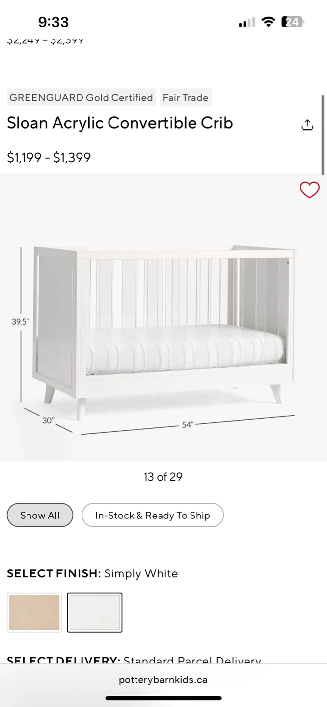 Pottery Barn Sloan crib (includes toddler rails!) - photo 4