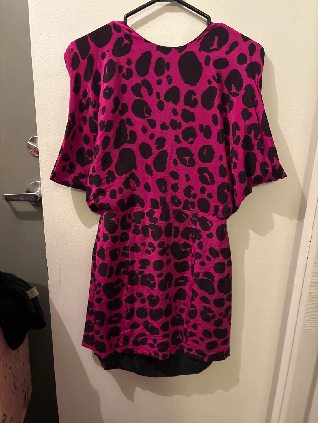 Hot Pink & Black Leopard Print Mini Dress