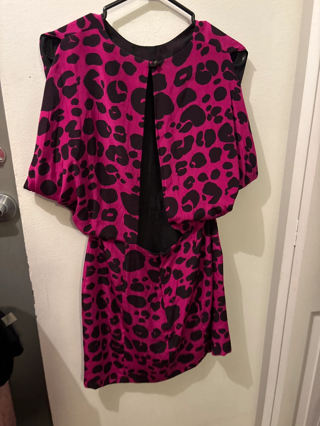 Hot Pink & Black Leopard Print Mini Dress - photo 2