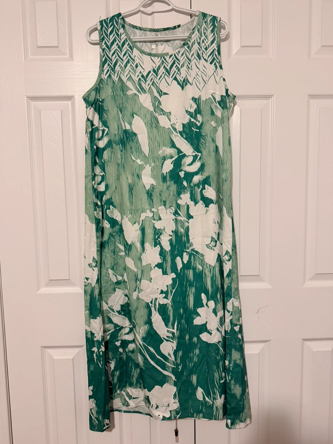 Xl Green Floral Maxi Dress with Matching Duster